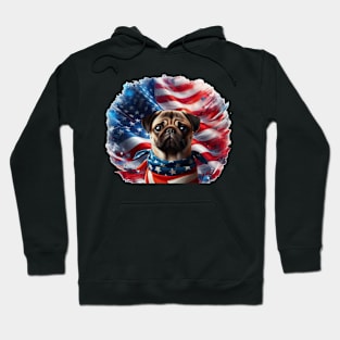 Patriotic Dogs of the United States of America - Pug Hoodie